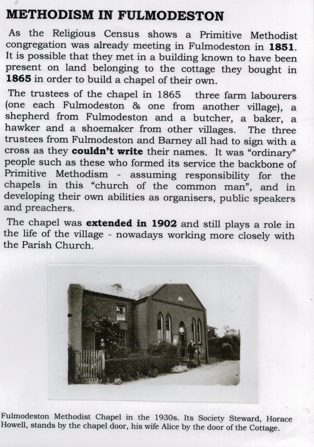 methodism in Fulmodestone11082017